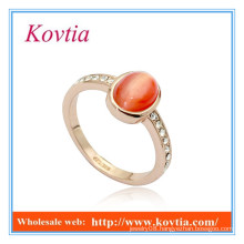 High fashion channel setting turkish gold red opal rings